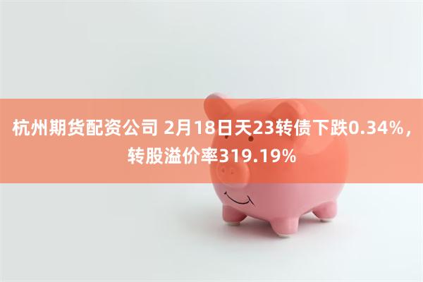 杭州期货配资公司 2月18日天23转债下跌0.34%，转股溢价率319.19%